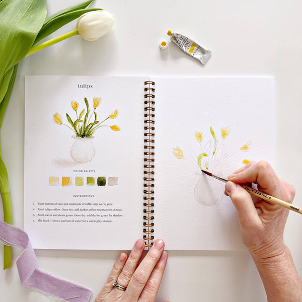 NEW Spring Watercolor Workbook | Emily Lex - Little Flower Soap Cobeginner watercolor kitbouquets watercolor workbookeasterart supplies