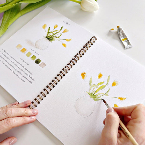 NEW Spring Watercolor Workbook | Emily Lex - Little Flower Soap Cobeginner watercolor kitbouquets watercolor workbookeasterart supplies