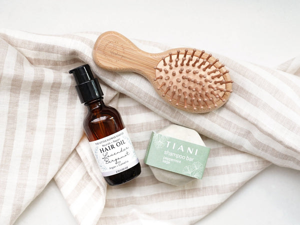 Nourish + Repair Hair Oil with Argan & Camellia - Lavender Bergamot - Little Flower Soap Co