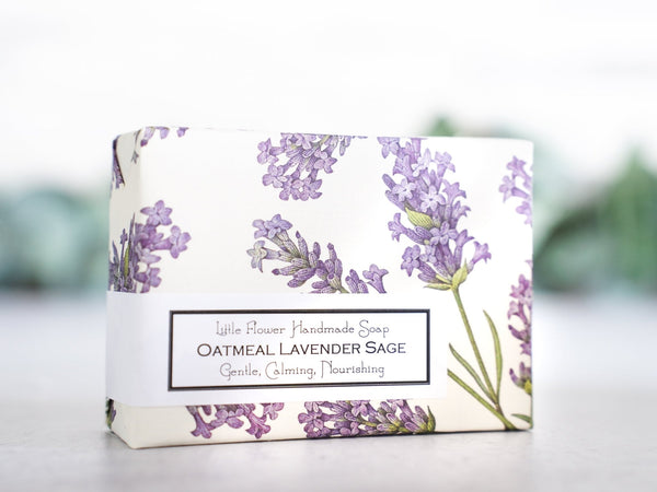 Oatmeal Lavender Sage - Handmade Bar Soap - Little Flower Soap Co