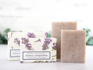 Oatmeal Lavender Sage - Handmade Bar Soap - Little Flower Soap Co