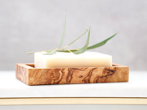 Olive Wood Soap Dish Tray - Little Flower Soap Co
