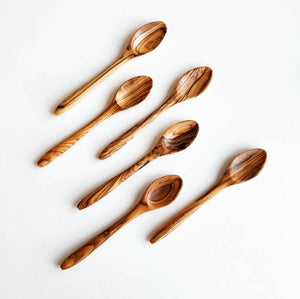 small olive wood spoon spa accessories kitchen and bathroom decor