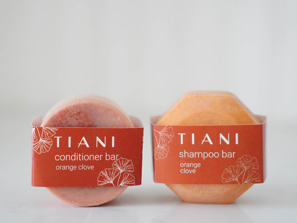 Orange Clove Shampoo & Conditioner Bar Set - Little Flower Soap CoBath and Showerconditioner barEco Friendlyshampoo