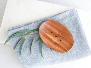 Oval Neem Wood Soap Dish - Little Flower Soap Co