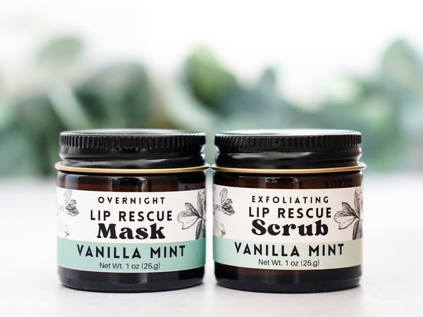 Overnight Lip Rescue Mask - Vanilla Mint - Little Flower Soap Co