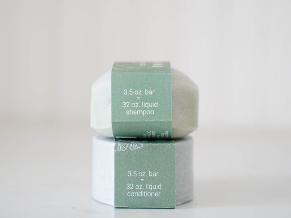 Peppermint Sage Shampoo & Conditioner Bar Set - Little Flower Soap CoBath and Showerconditioner barEco Friendlyshampoo