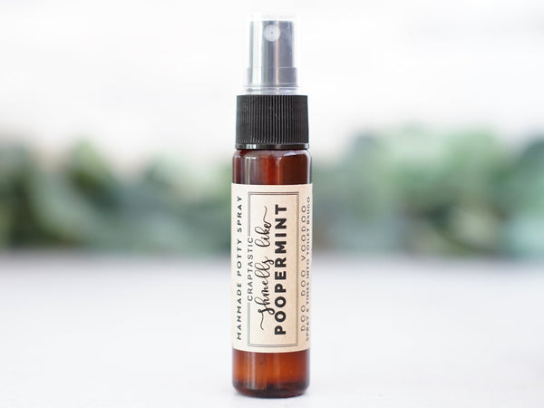 Poopermint Potty Spray - 1oz amber travel bottle - Little Flower Soap Co