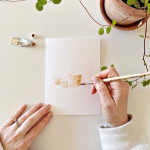 Potted Plants Paintable Watercolor Note Card Set - Little Flower Soap Co