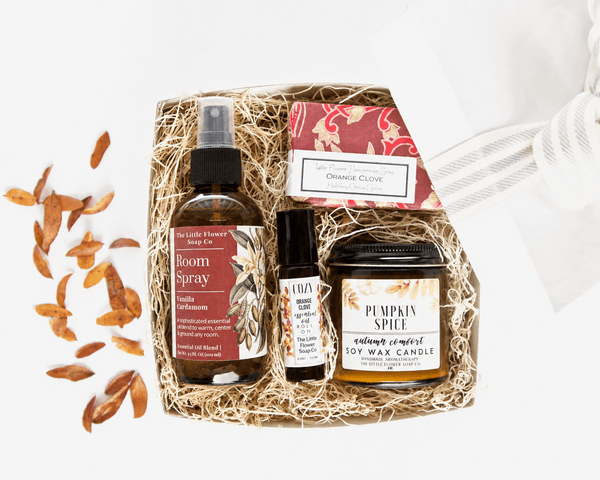 Pumpkin Spice Fall Inspired Gift Box - Little Flower Soap CocortinafallFall ScentsSpa Gift Box