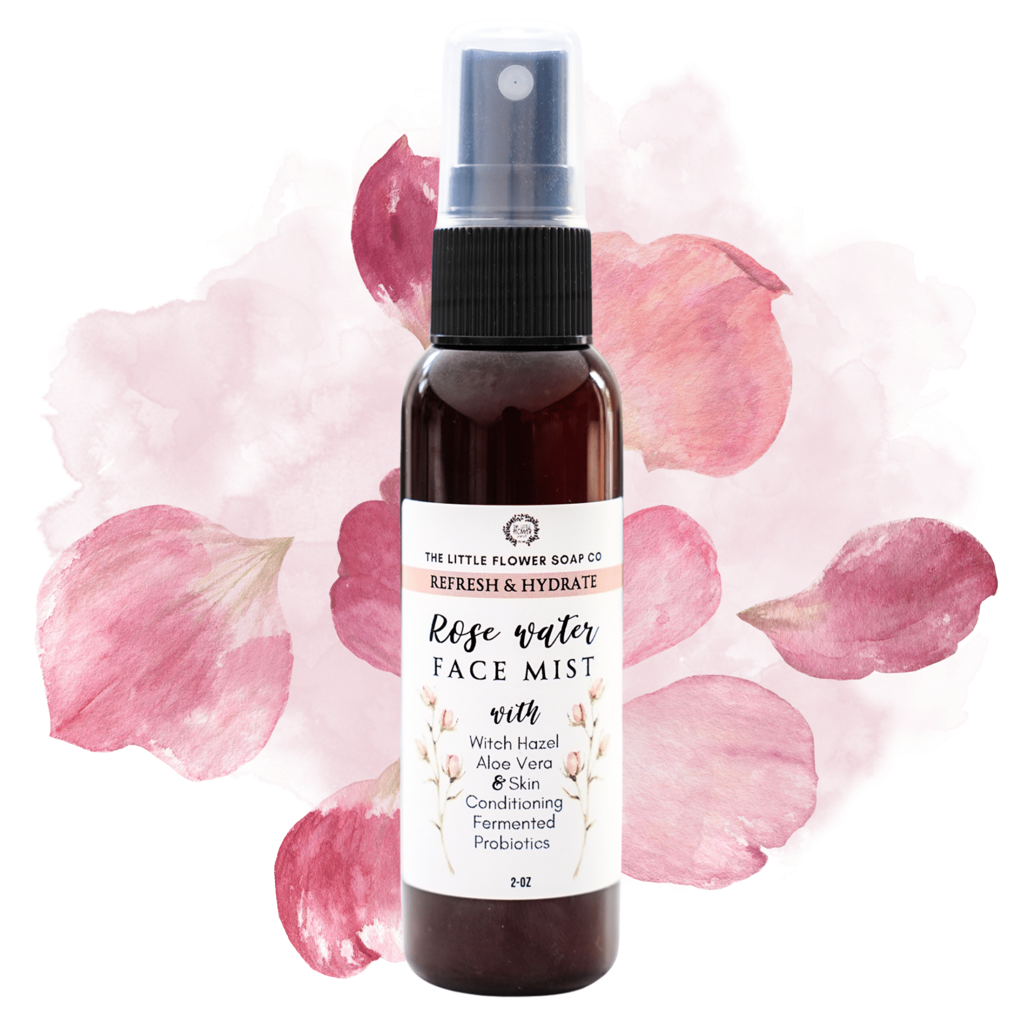 Rose Water Face Mist – Hydrating & Refreshing Facial Spray with Witch Hazel, Aloe Vera & Fermented Probiotics