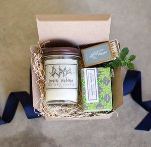 Rosemary Lemon Verbena - Candle and Soap Gift Set - Little Flower Soap Co