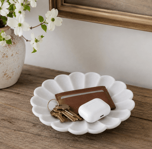 Scalloped Marble Lotus Bowl - Little Flower Soap Coaccent bowlgifthome decorHome Décor