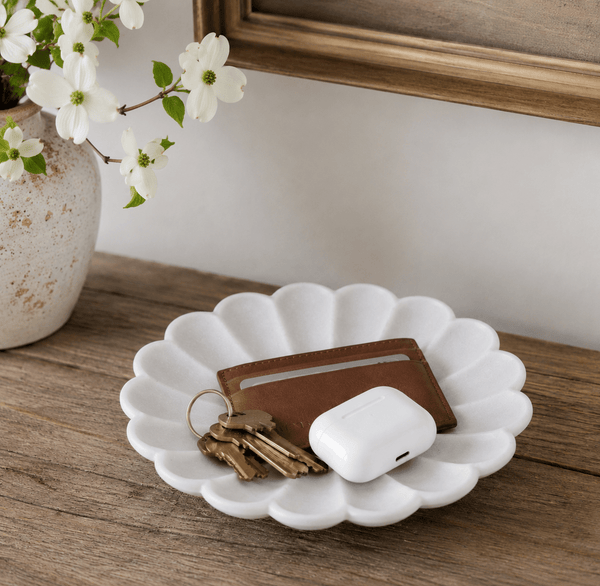 Scalloped Marble Lotus Bowl - Little Flower Soap Coaccent bowlgifthome decorHome Décor