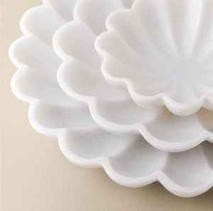 Scalloped Marble Lotus Bowl - Little Flower Soap Coaccent bowlgifthome decorHome Décor