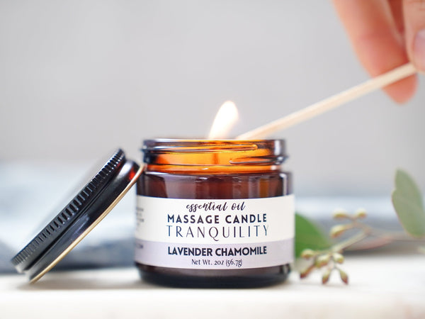 Serene Massage Oil Candle - Vetiver, Cardamom with Black Pepper & Vanilla - Little Flower Soap Co