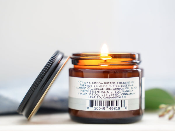 Serene Massage Oil Candle - Vetiver, Cardamom with Black Pepper & Vanilla - Little Flower Soap Co
