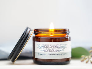 Serene Massage Oil Candle - Vetiver, Cardamom with Black Pepper & Vanilla - Little Flower Soap Co