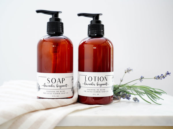 SET Liquid Hand Soap and Lotion - Lavender Bergamot - Little Flower Soap Co