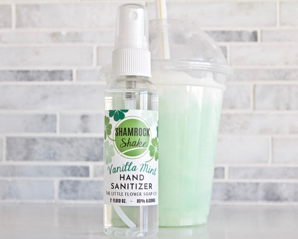 Shamrock Shake Hand Sanitizer - 2oz Vanilla Mint Scent - Little Flower Soap Co