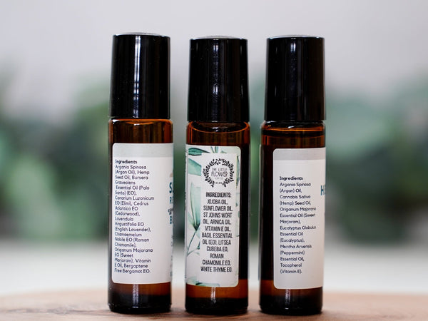 Sleep Rescue, Headache Rescue & Relief Bug Bite Roll-On Set of 3 - Little Flower Soap Coaromatherapy gift setbug bite reliefessential oil roll on setEssential Oils