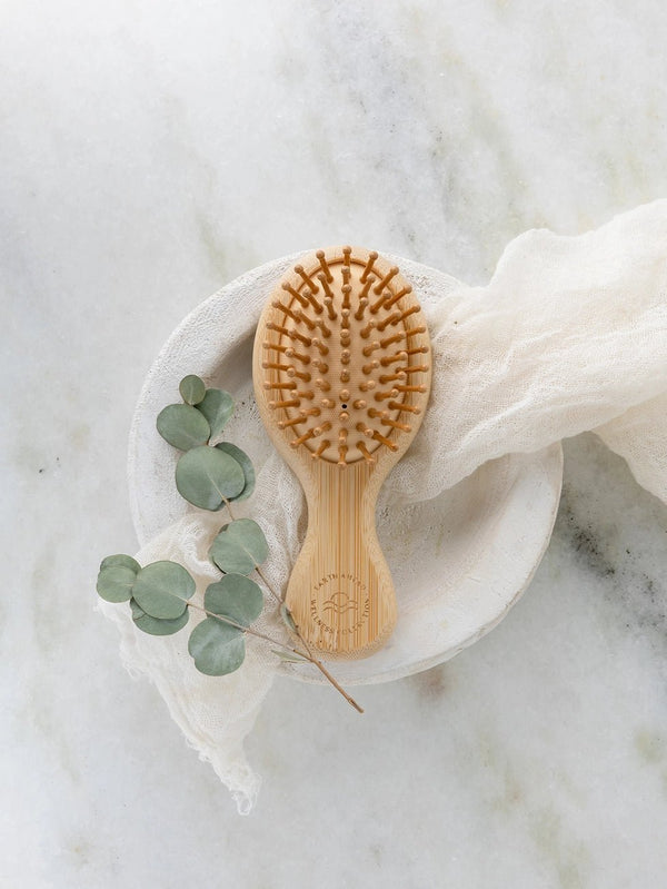 Small Bamboo Hairbrush - zero waste - Little Flower Soap Co