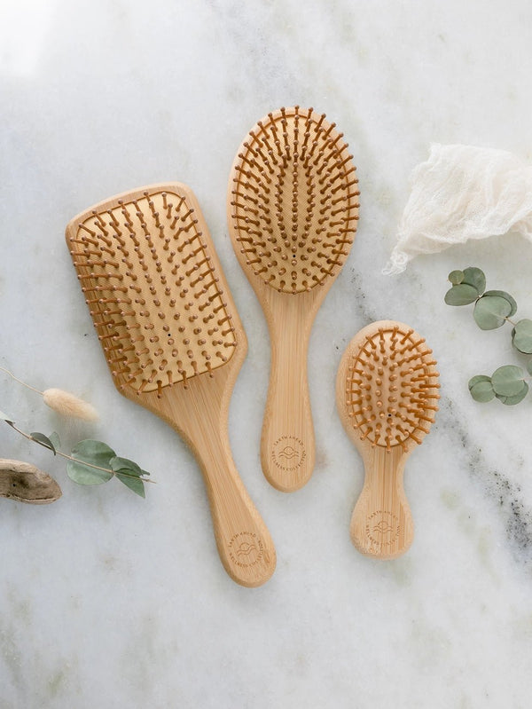 Small Bamboo Hairbrush - zero waste - Little Flower Soap Co