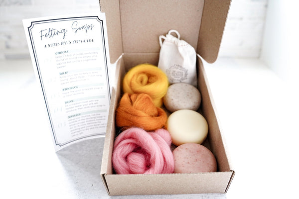Soap Felting Kit - DIY Wool wrapped soap - Little Flower Soap Co