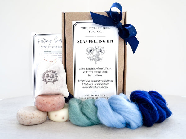 Soap Felting Kit - DIY Wool wrapped soap - Little Flower Soap Co