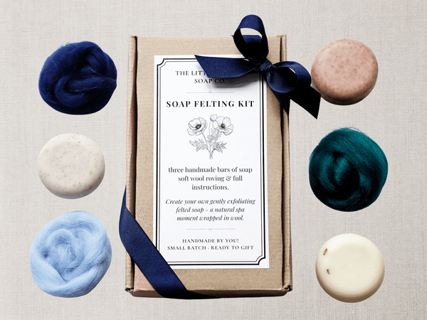 Soap Felting Kit - DIY Wool wrapped soap - Little Flower Soap Co