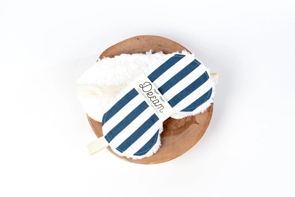 Stripes Deluxe Sleep Mask - Navy & White - Little Flower Soap Co