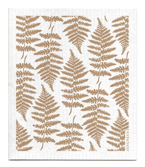 Swedish Dish Cloth | Fern Print Beige - Little Flower Soap Cocleaning