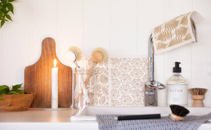 Swedish Dish Cloth | Fern Print Beige - Little Flower Soap Cocleaning