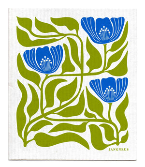 Swedish Dishcloth - Flower - Green/Blue - Little Flower Soap Cocleaningeco consciouseco friendlycleaning