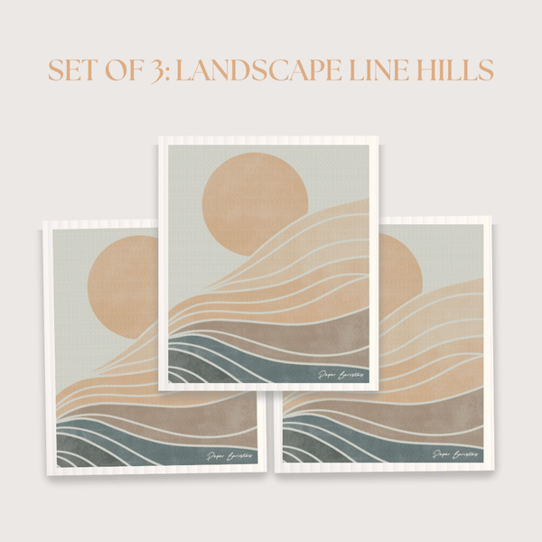 Swedish Dishcloth: Landscape Line Hills - Little Flower Soap Co