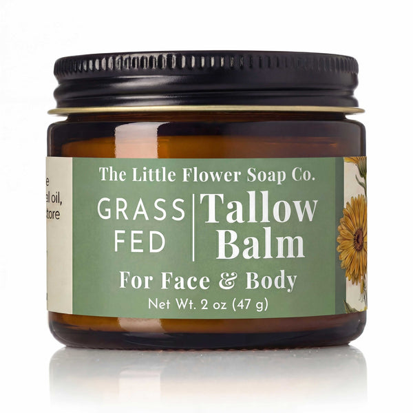 Tallow Balm for Dry Skin | Natural Grass - Fed Moisturizer - Little Flower Soap CoFace Care