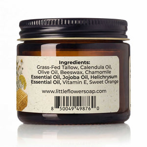 Tallow Balm for Dry Skin | Natural Grass - Fed Moisturizer - Little Flower Soap CoFace Care