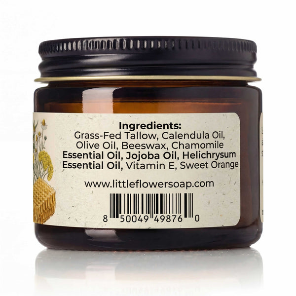 Tallow Balm for Dry Skin | Natural Grass - Fed Moisturizer - Little Flower Soap CoFace Care