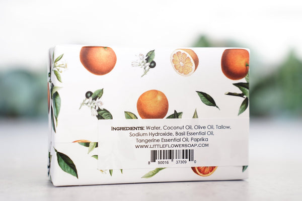 Tangerine Basil - Handmade Bar Soap - Little Flower Soap Co