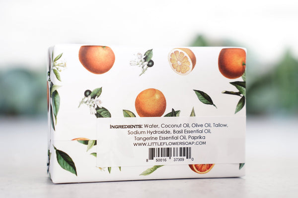 Tangerine Basil - Large Bar Soap 6oz - Little Flower Soap Co