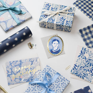 Thank You Card - Blue Floral - Little Flower Soap Co