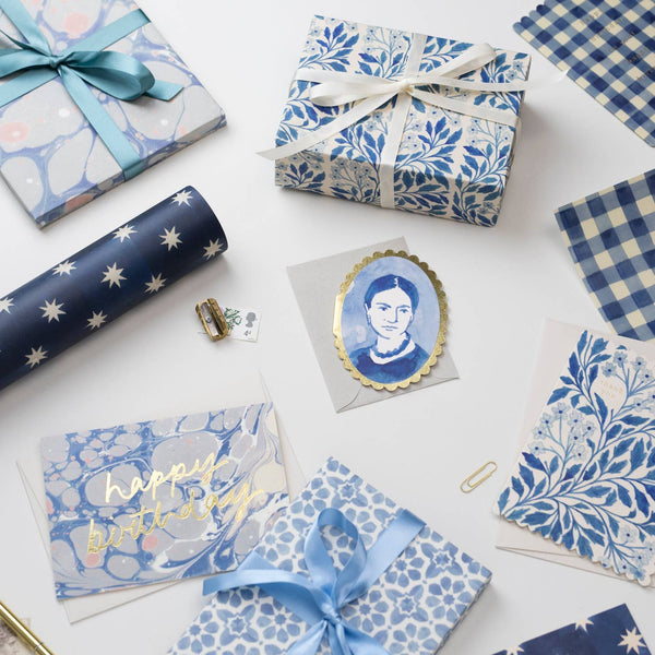 Thank You Card - Blue Floral - Little Flower Soap Co