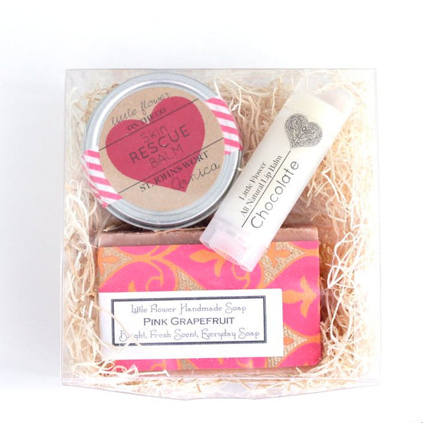 Valentines Day Medium Spa Gift Set - Little Flower Soap CoGift BasketGifts for Hersoap giftSpa Gift Box