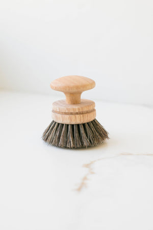 Vintage Wooden Dishwashing Brush: Horsehair - Little Flower Soap Co
