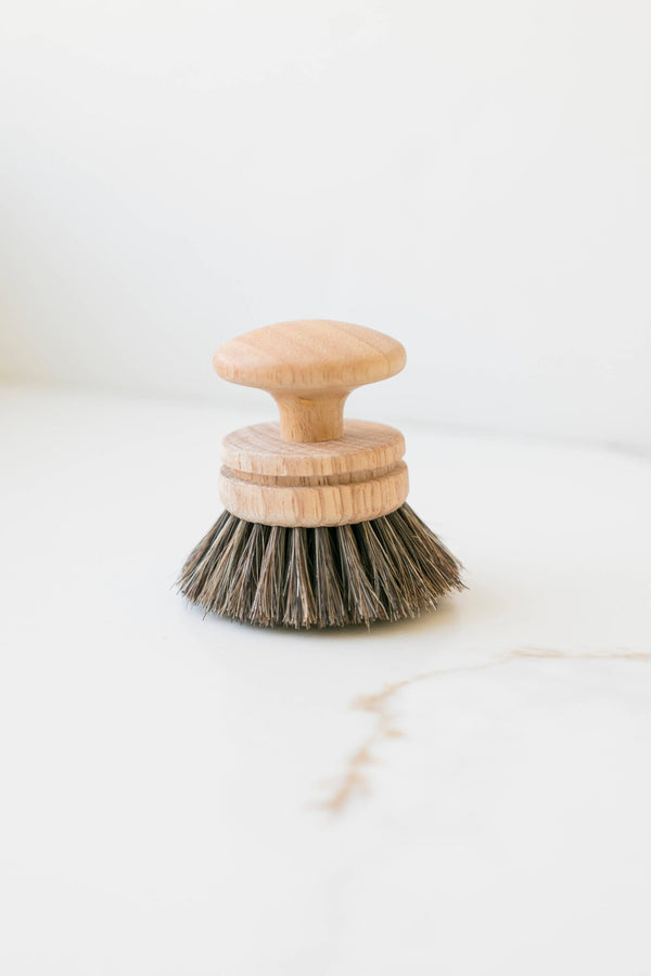 Vintage Wooden Dishwashing Brush: Horsehair - Little Flower Soap Co