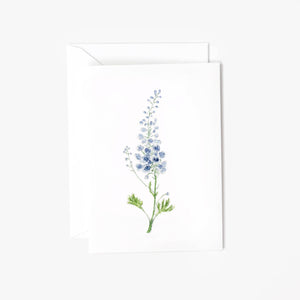 Watercolor Botanical Delphinium Mini Notecard - Little Flower Soap Co