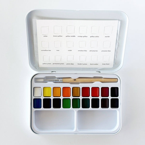 Watercolor Paint Set - 18 Colors with Brush - Little Flower Soap Coart suppliesemily lexEmily Lex Studioart supplies