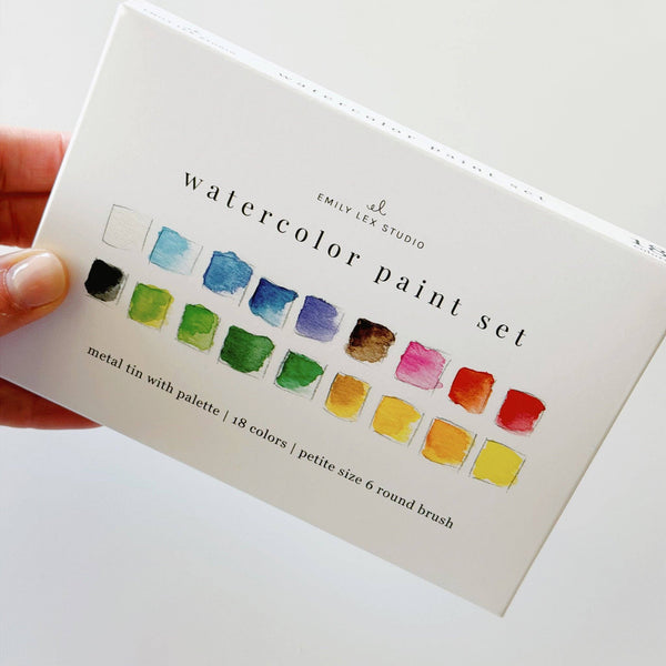 Watercolor Paint Set - 18 Colors with Brush - Little Flower Soap Coart suppliesemily lexEmily Lex Studioart supplies