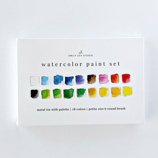 Watercolor Paint Set - 18 Colors with Brush - Little Flower Soap Coart suppliesemily lexEmily Lex Studioart supplies