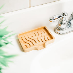 Wavy Lift Bamboo Soap Dish - Little Flower Soap Co